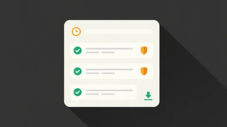 Audit log card with timestamped consent rows and a CSV export icon.