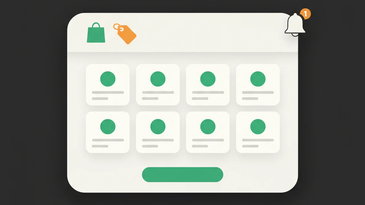 A local retail shop website with a product grid, a limited-time popup, and a push notification.