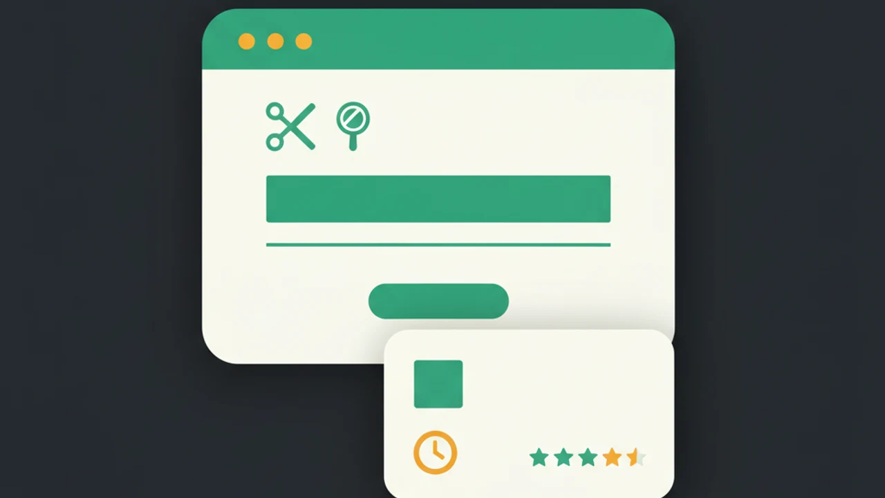 A salon website with an appointment booking card and a star rating.