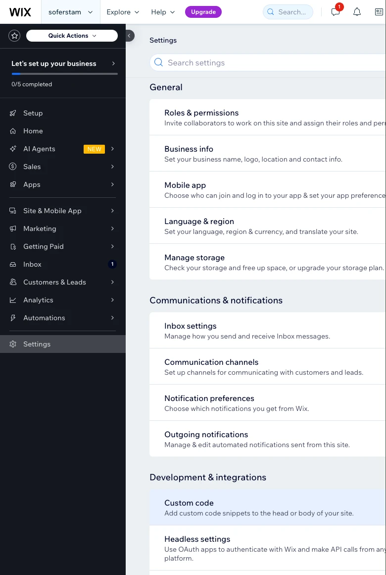 FloatMessage dashboard showing the embed snippet with User ID